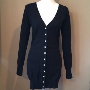 Long Cardigan with Sequin Skull